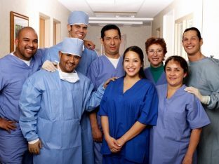 Healthcare workers standing together